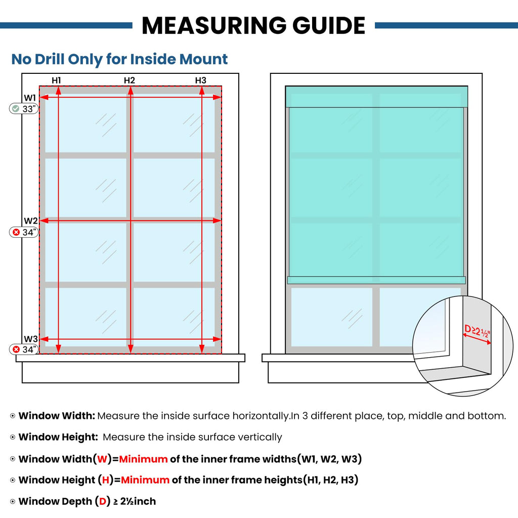 No Drill Motorized Blinds with Remote, Automatic Roller Shades