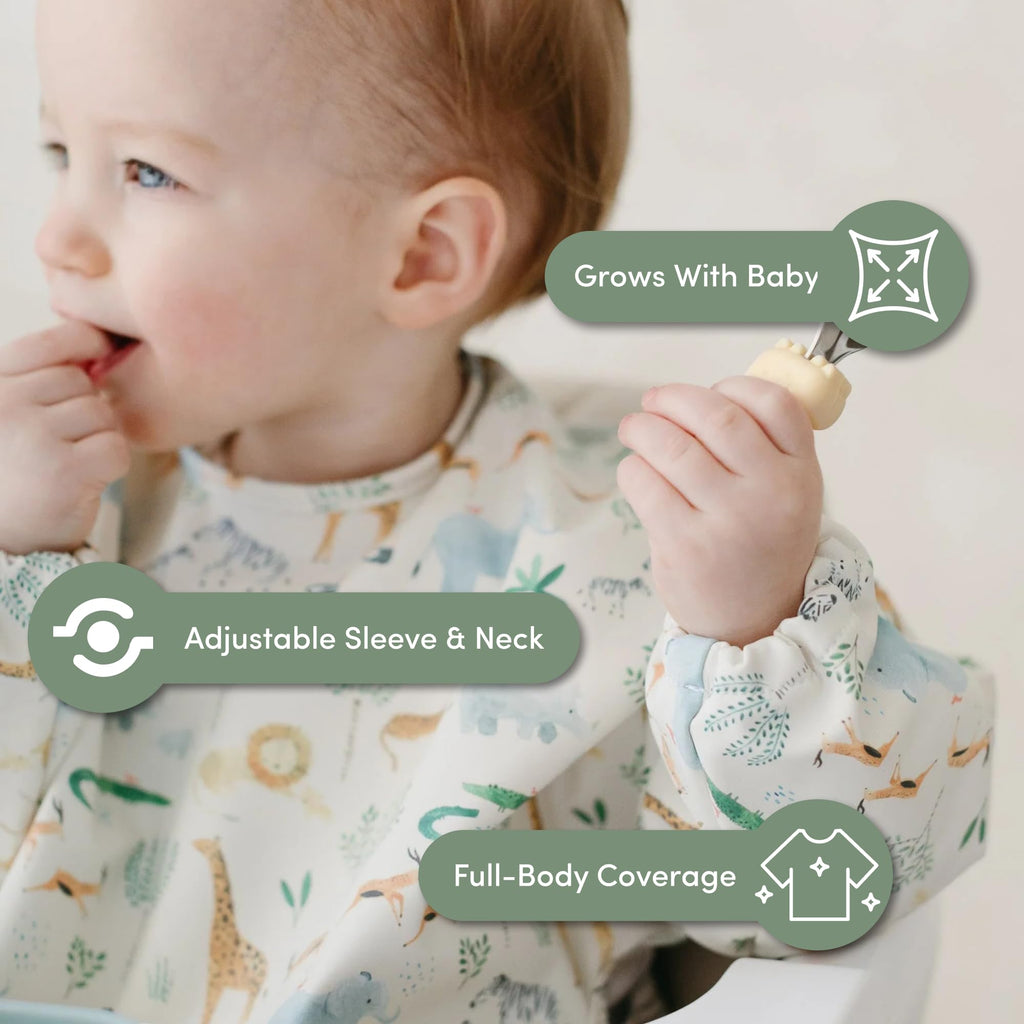 Long Sleeve Waterproof Baby Bibs for Boys & Girls