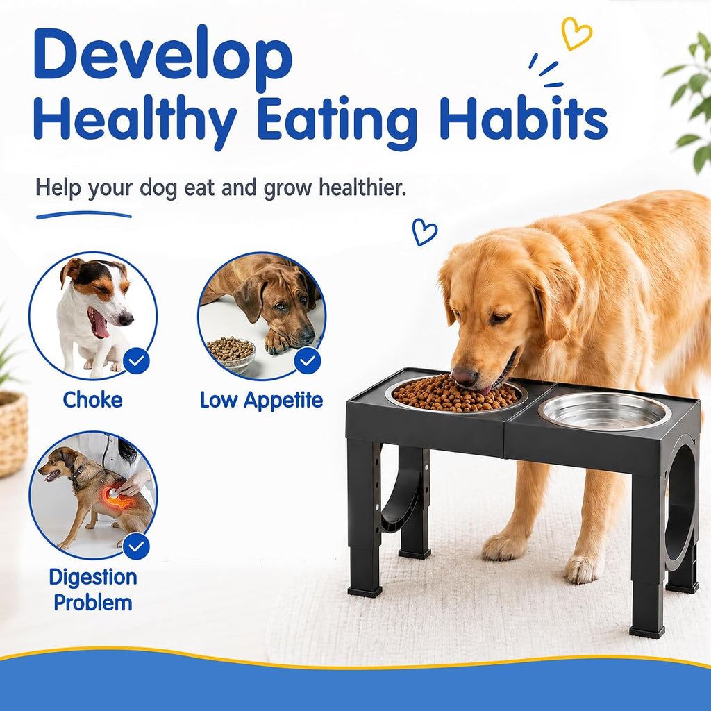 Elevated Dog Bowls Large Breed Raised Dogs Bowl Stand Large/Medium Sized Dog Stainless Steel Food Water Bowl Stands 5