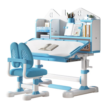 Kids Desk and Chair Set- 3-12 Height Adjustable Ergonomic Art Desk