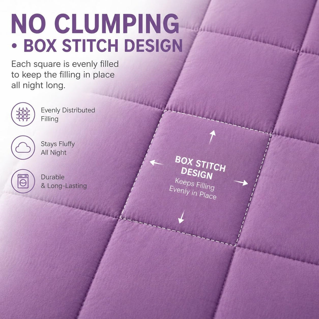 All Season Comforter - Ultra Soft Pre-Washed Microfiber Down Alternative Duvet Insert, Medium Weight, Fluffy, Box
