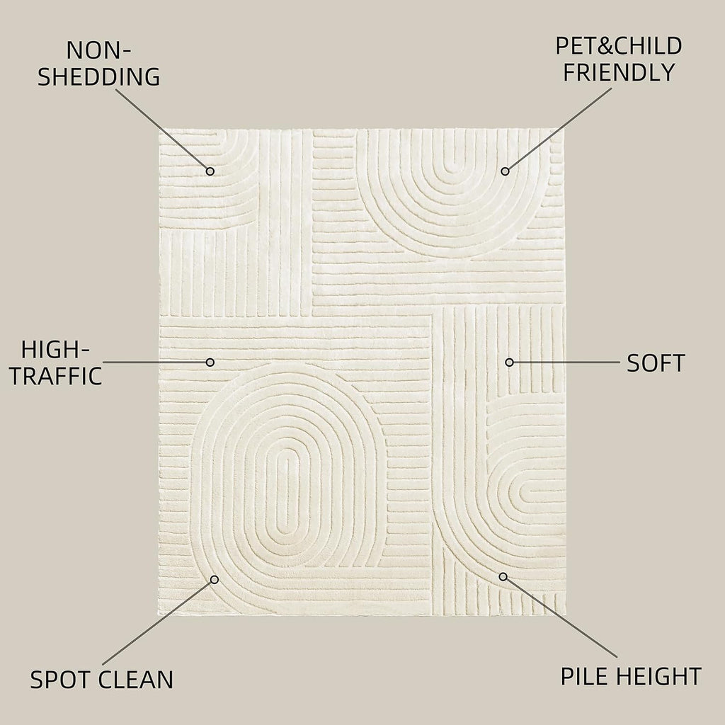 Beige Solid Color Area Rug, Washable Rugs Bedroom