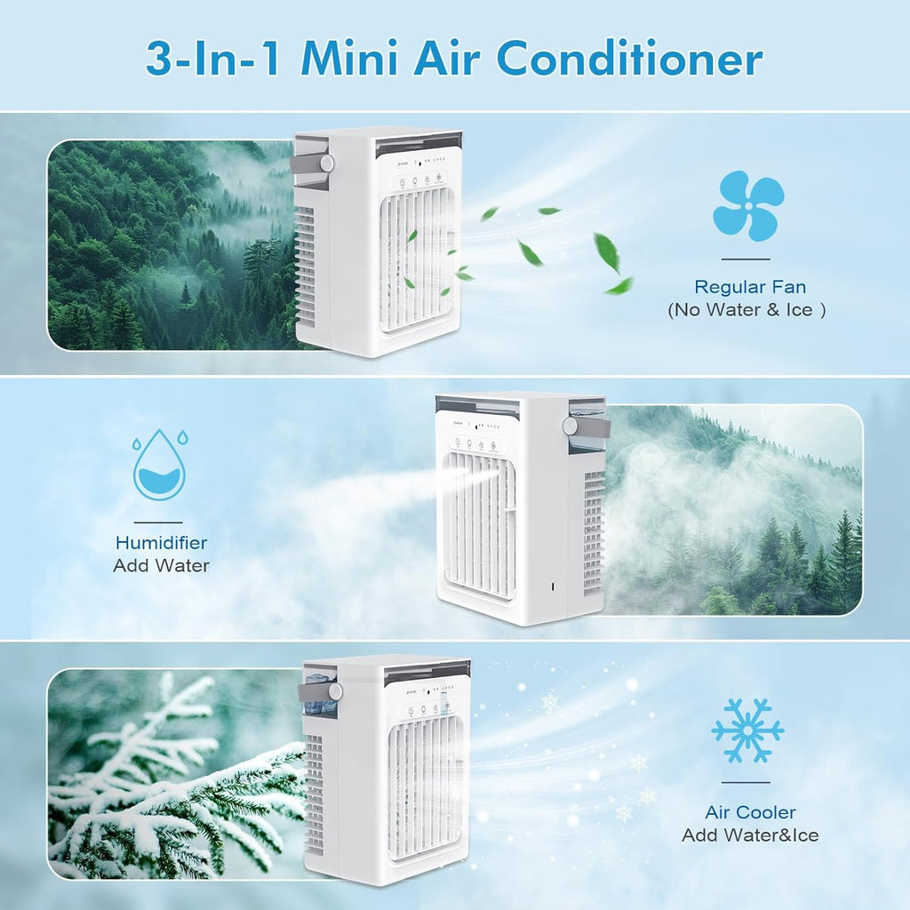 Portable Air Conditioners, 3-in-1 Portable AC Unit, Personal Mini Air Conditioner With 1000ml Water Tank
