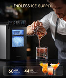 Nugget Ice Maker Countertop, First Full-Color Smart Panel 44 lbs/24H Ice Machine with APP & Voice Control