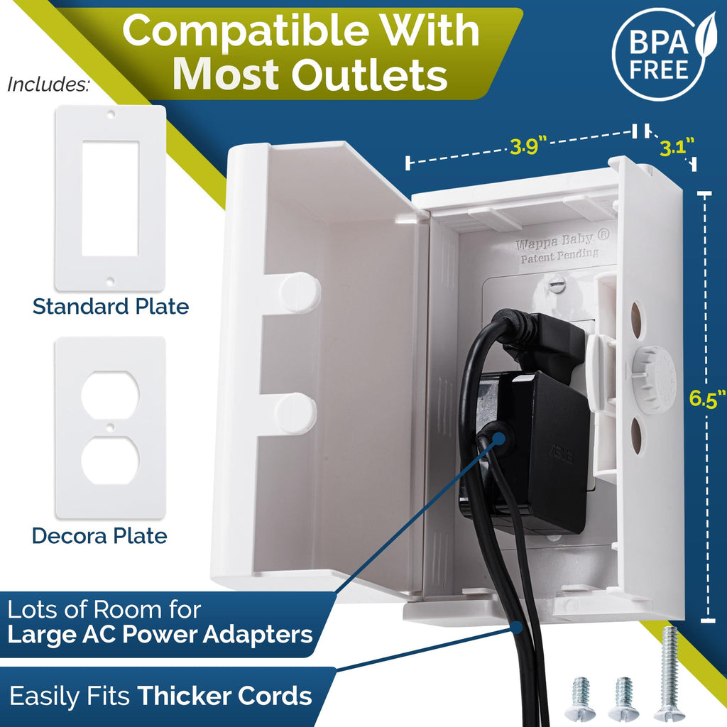 Outlet Cover BOX Baby Proofing (2 Pack) Patented Dual-Lock for Much Better Toddler Proofing, Easier Operation, Simple