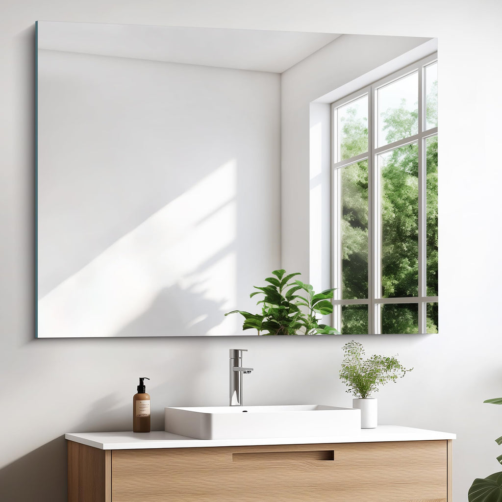 Frameless Mirror, 30"x40" Bathroom Mirror for Over Sink, Unframed Vanity Mirror, Large Rectangle Mirror for Wall
