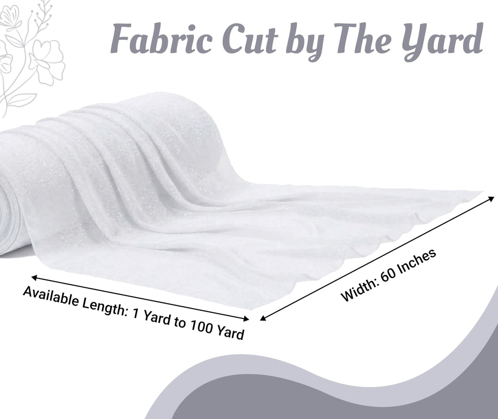 Pack of 15 Yard Chiffon Drapery Fabric, 60" Wide, Multiuse - White