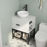 Modern Floor-Standing Bathroom Vanity with Ceramic Vessel Sink