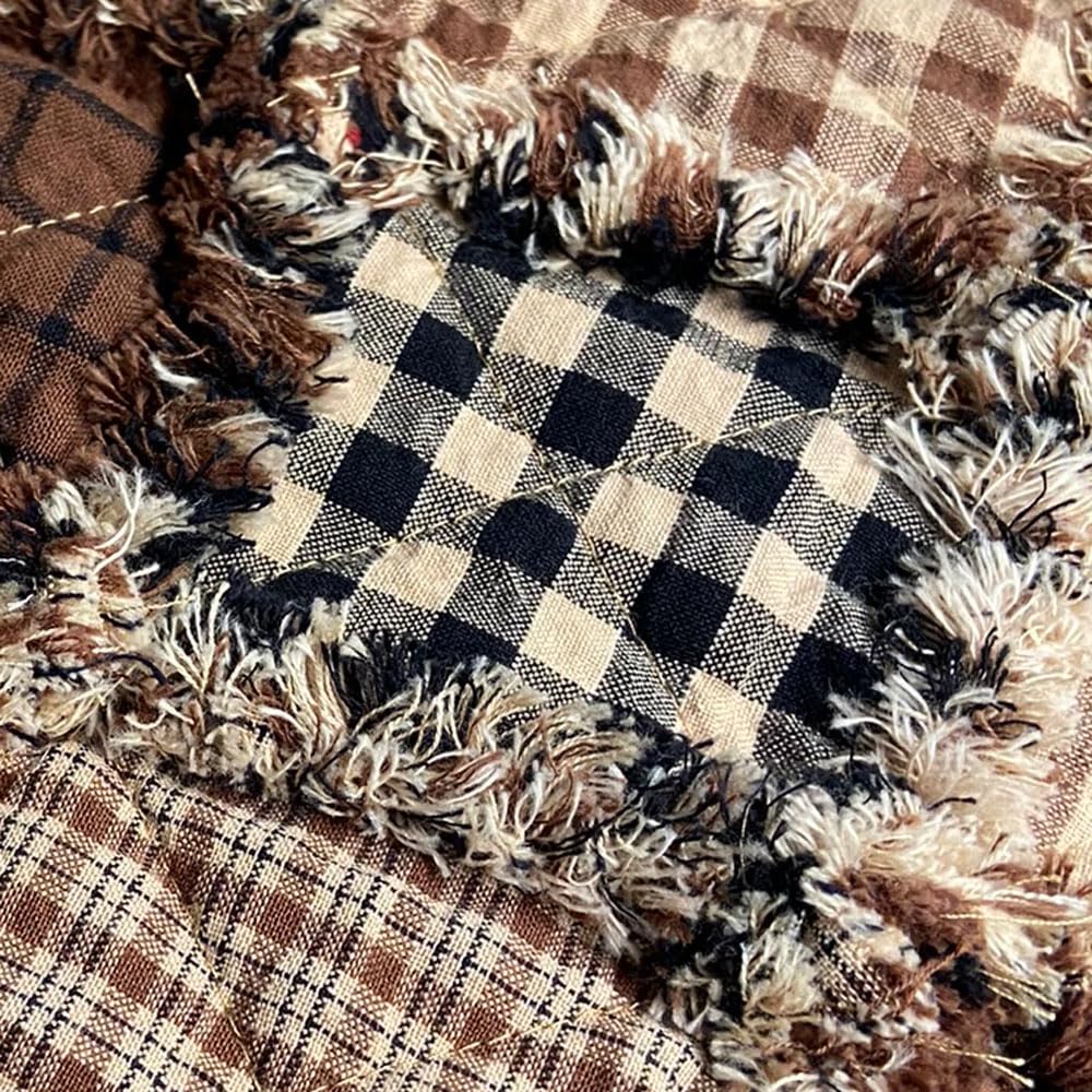 Primitive Black 5 Mini Buffalo Plaid Cotton Homespun Fabric by - Sold by The Yard