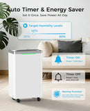 34 Pints/Day Dehumidifier for Basement, 2500 Sq. Ft Dehumidifiers for Home with Drain Hose