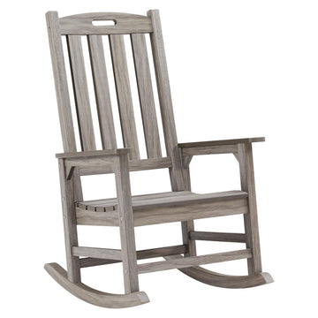 Oversized Outdoor Rocking Chair, HDPE Porch Rocker (Light Grey)