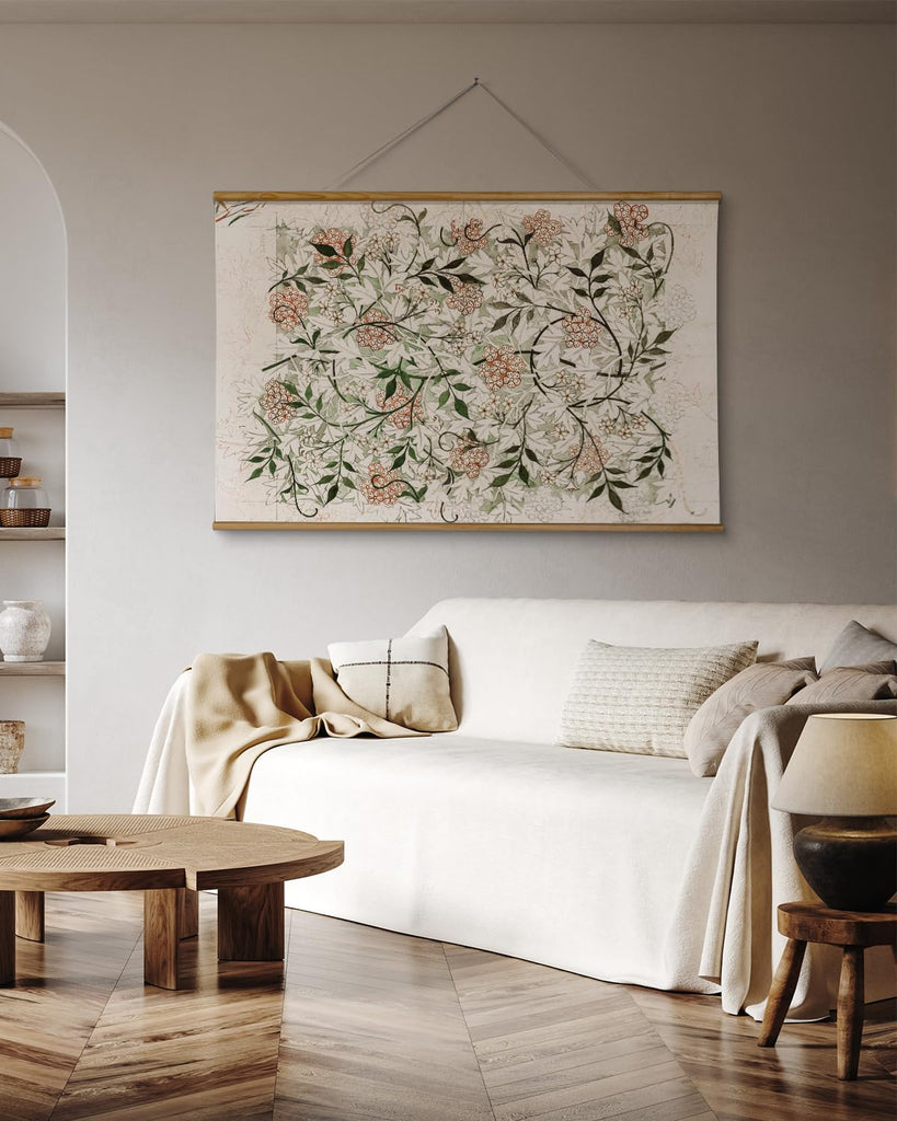 Extra Large Canvas Wall Art - Vintage Botanical Scroll, 36x54 Inch