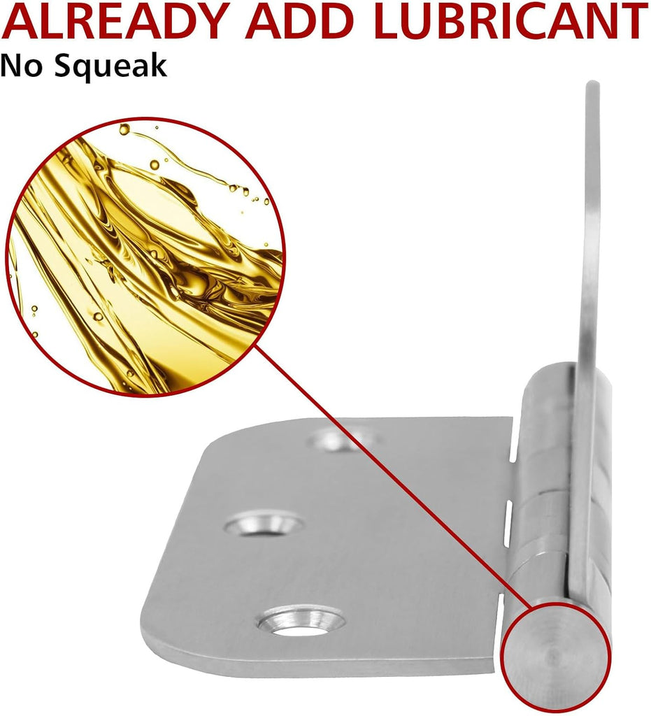 3 Pack 3.5 x 3.5 Inch Stainless Steel Door Hinges 3.5 x 3.5 Inch Silver Ball Bearing Door Hinges with 5/8 Radius