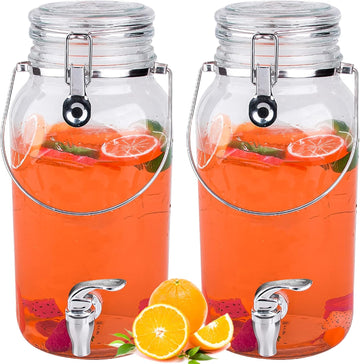 Gallon for Parties,2 Pack Beverage Dispenser With Spigot,Laundry Detergent Dispenser Punch Bowls Juice Water - Set of 2