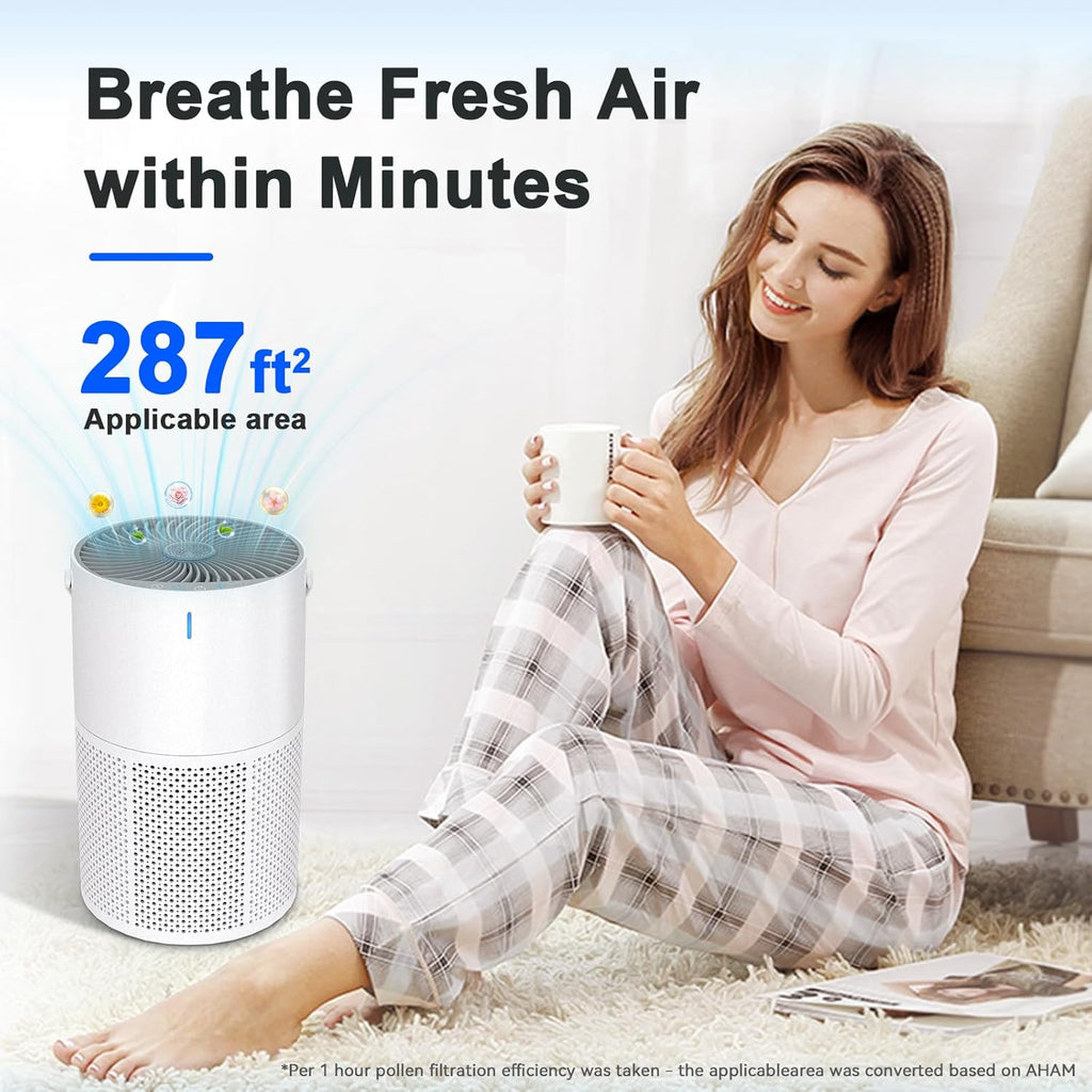 Air Purifiers for Bedroom Office, H13 True HEPA Filter Air Purifiers for Home Pets, Smoke, Odor, Dus