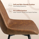 Dining Room Chairs Set of 2 Mid Century Modern Kitchen Chairs with Upholstered Faux Leather and Metal Legs for Dining