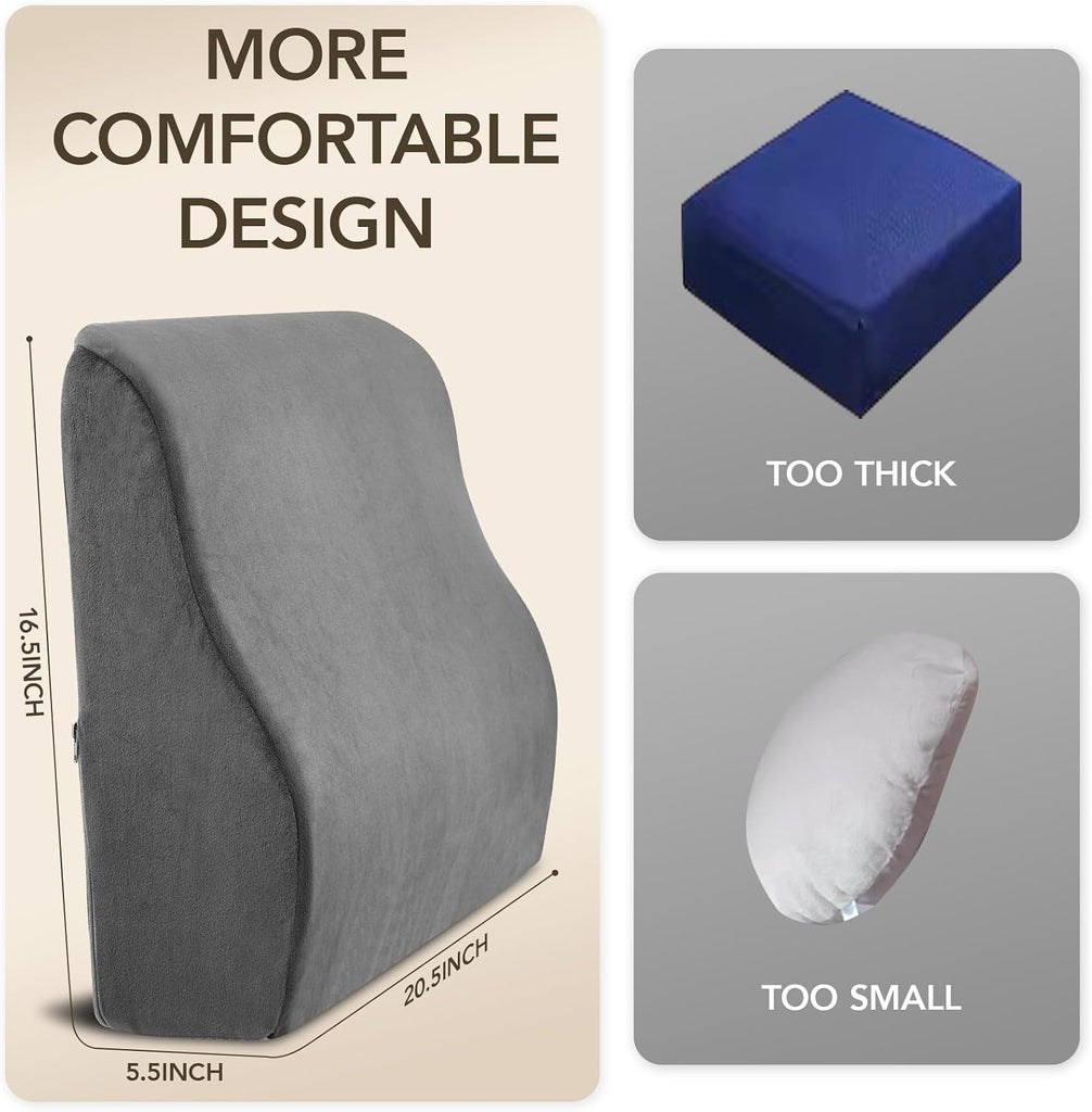 Lumbar Support Pillow for Recliner,Large Memory Foam Back Support Cushion for Sofa & Gaming Chair, Ergonomic Backrest