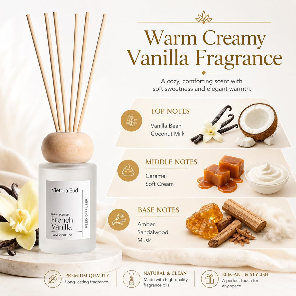 French Vanilla Reed Diffuser, 3.5 Fl Oz