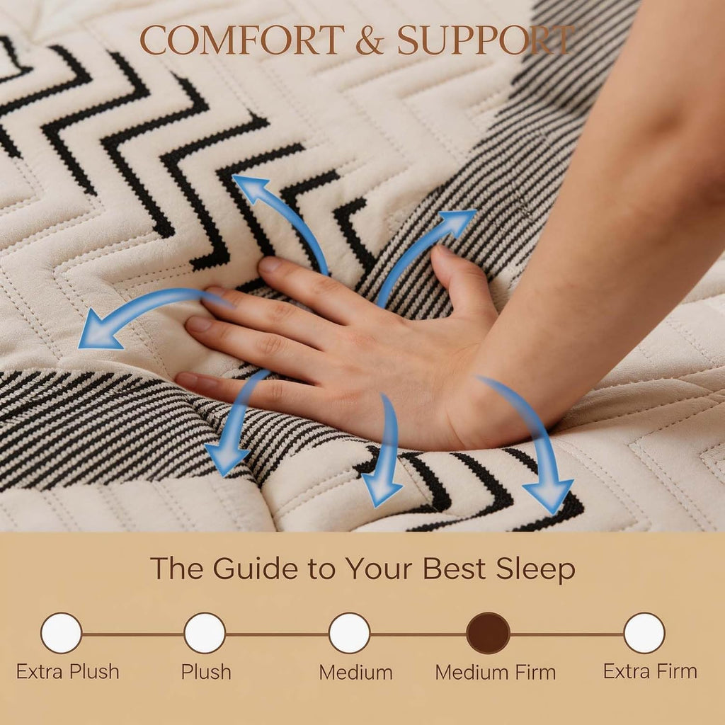 California King Size Mattress 12 Inch Hybrid Cal King Mattress in a Box with Memory Foam and Pocket Springs for