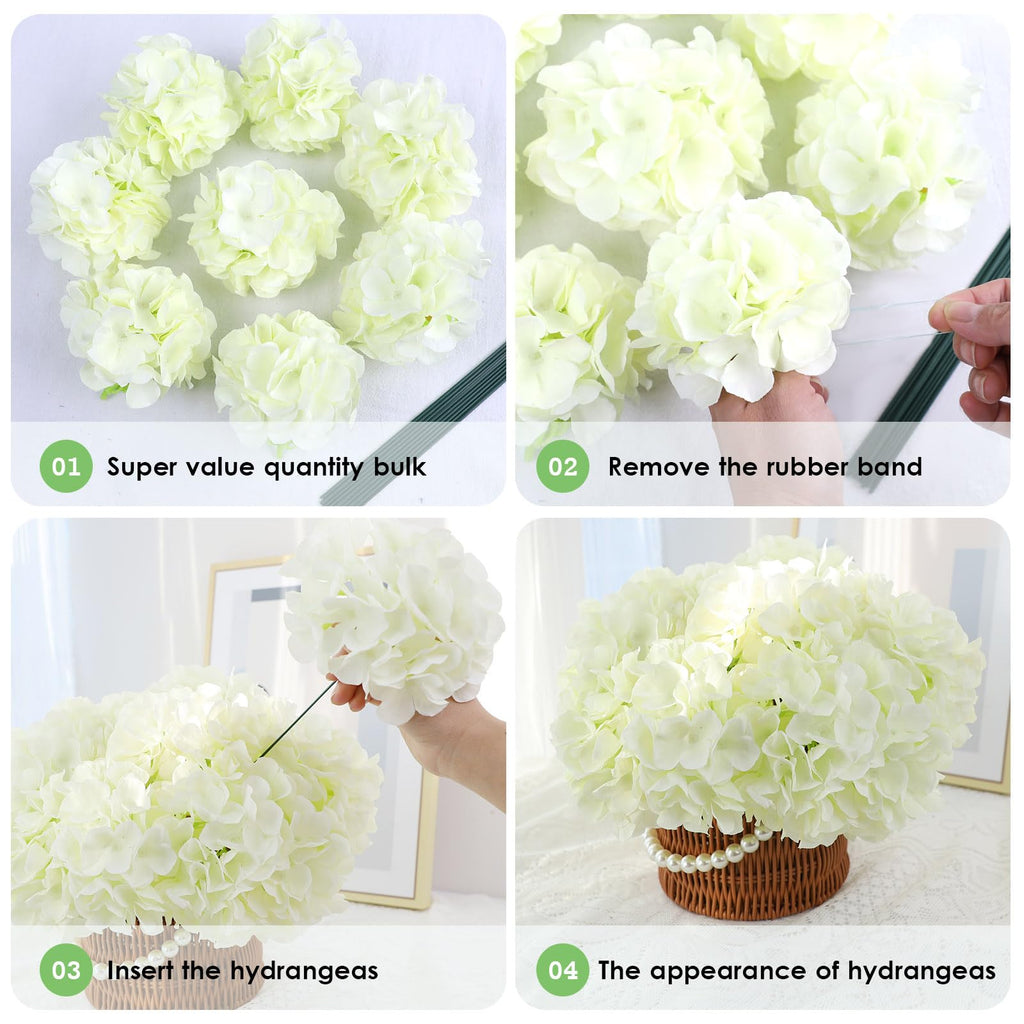 60 PCS Cream White Artificial Bulk Fake
