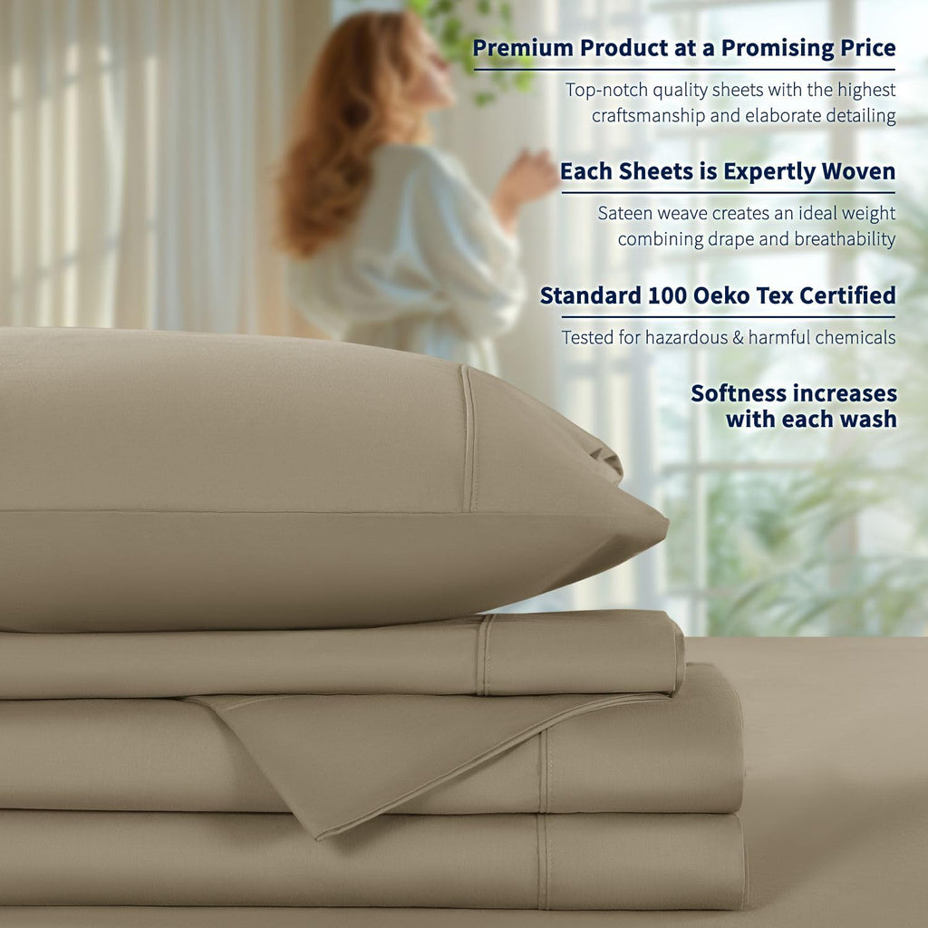 100% Egyptian Cotton Sheets Set (Linen)