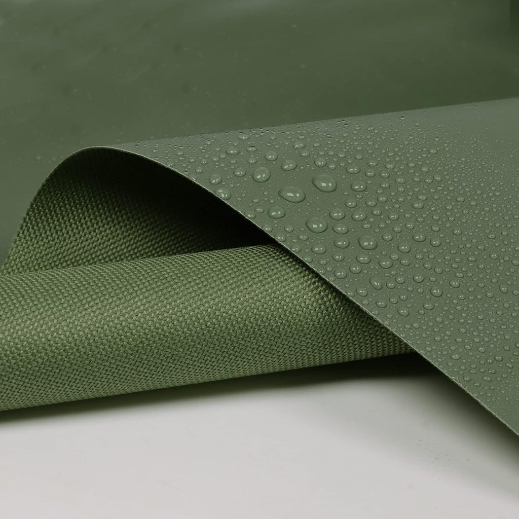 Marine Waterproof Canvas Fabric 600D PVC Backing 60"×360" Army