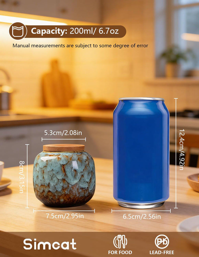 Ceramic Storage Jars, Exquisite Glaze Food Canisters Spice Storage, Tea Caddy Storage, Coffee Jar, Condiment Jar with