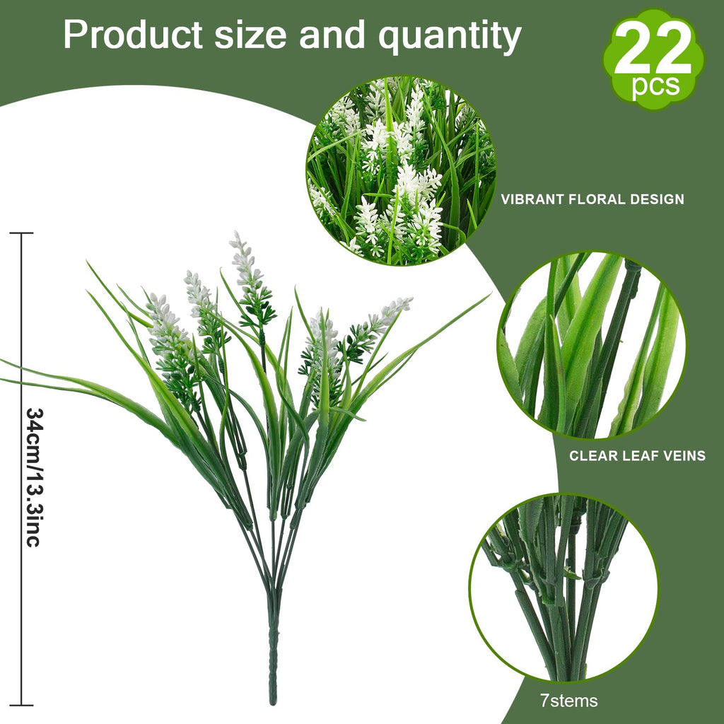 22 Pcs Artificial Outdoor Flowers Fake Outdoor Plants Monkey Grass with Red Flowers for Pot Decor for Window Garden