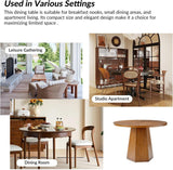 Mid-Century Modern Dining Table, Round Solid Wood Kitchen & Dining Room Tables, Acorn