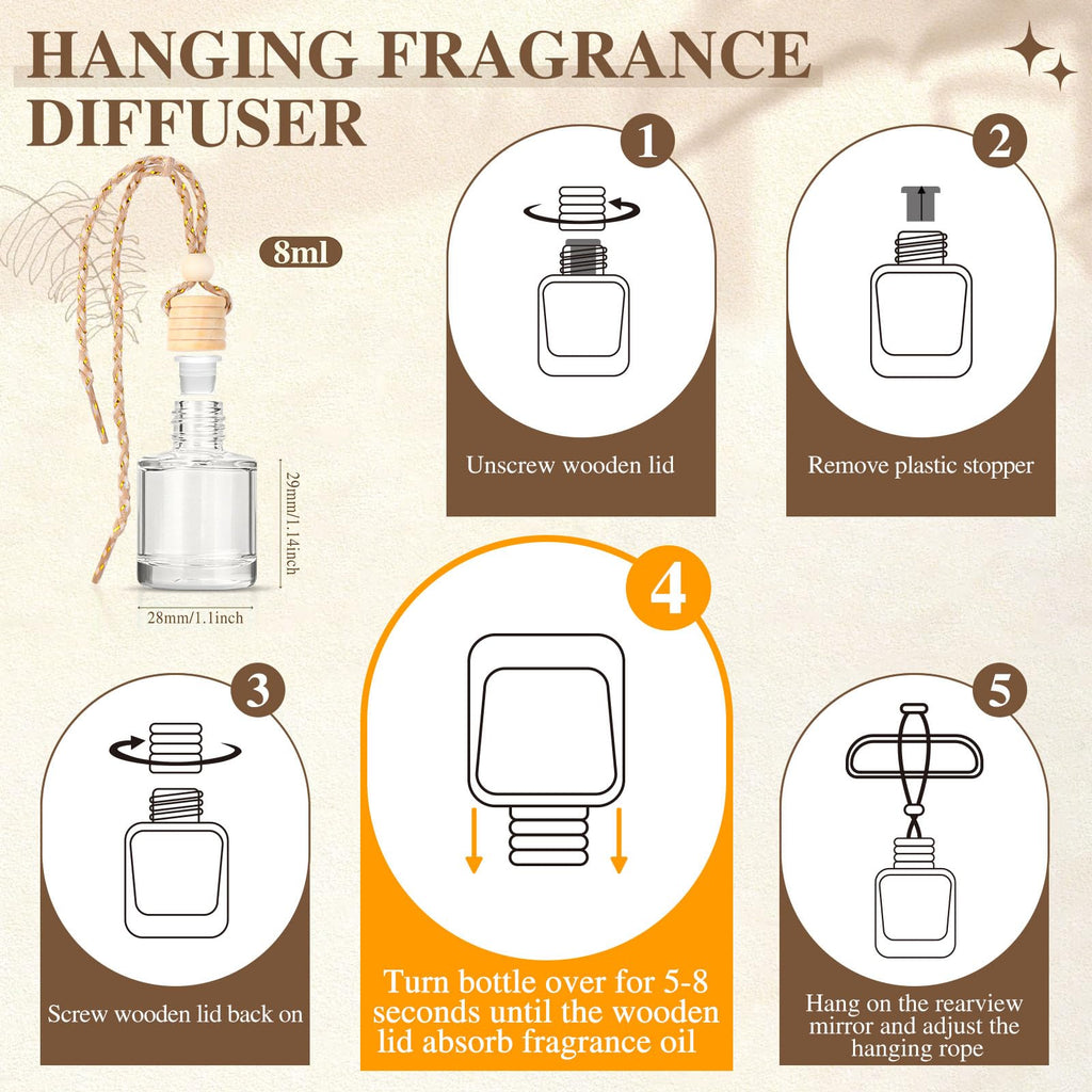 24 Pack Car Air Freshener Diffuser, Hanging Essential Oil Diffuser