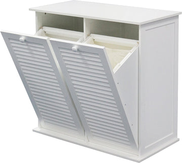 Dual Hamper Tilt Out Laundry Sorter, White