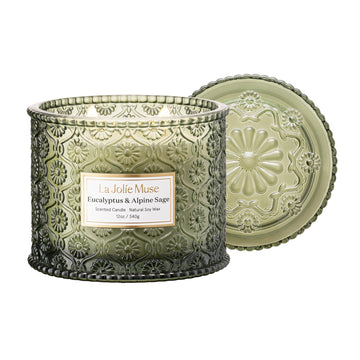 Eucalyptus Sage Fresh Scented Candles, Soy 2-Wick