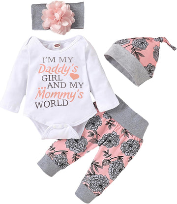 Newborn Baby Girl Clothes Infant Baby Ruffle Romper +Pants + Headband Toddler Girl Outfits Set