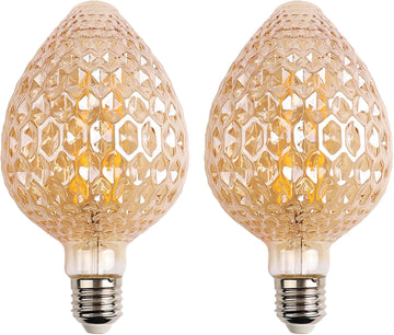 Strawberry Amber LED Light Bulbs,3W E26 2200K(2 Pack)