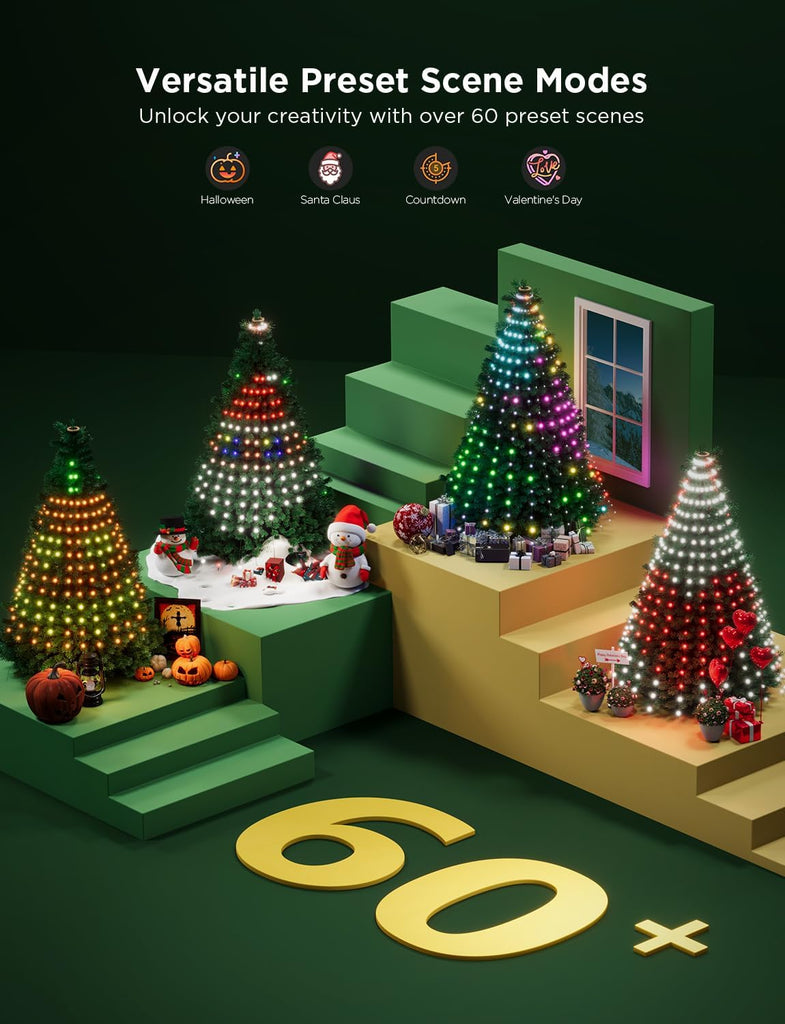 Christmas Tree Lights, 6.6ft × 24 String Lights for Holiday Decor