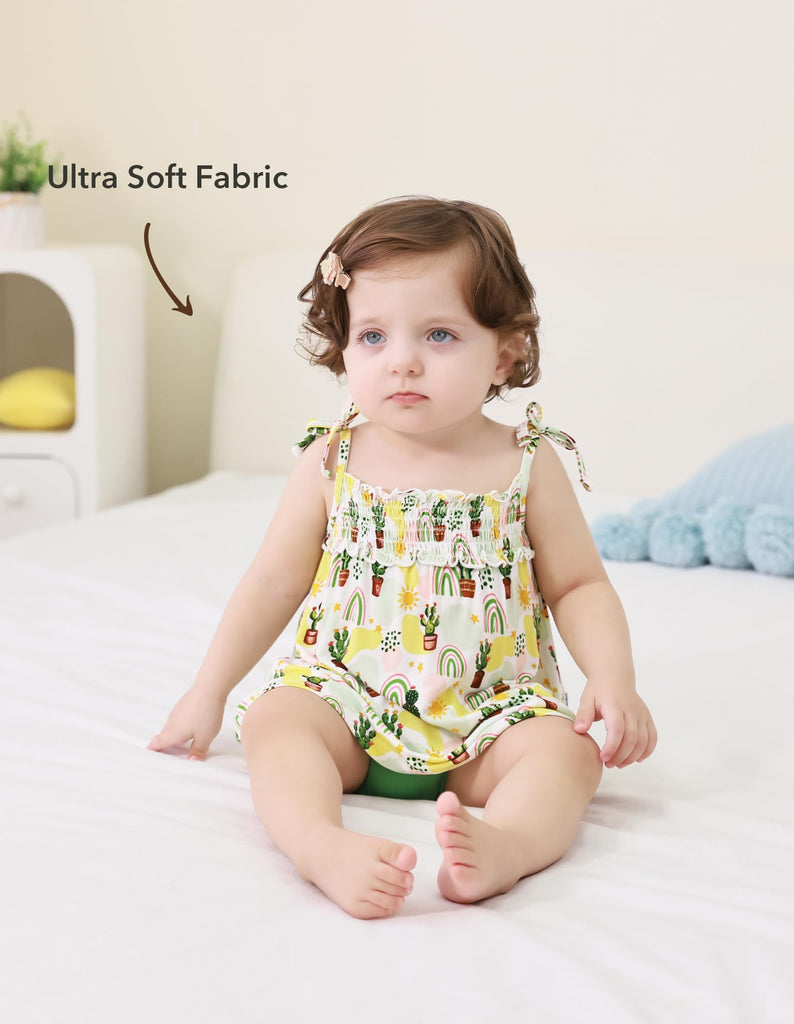 Baby Girls Sleeveless Top Bloomer Set Cami Tops Bloomers Shorts Clothes Sets Cute Summer Bamboo Viscose Outfit