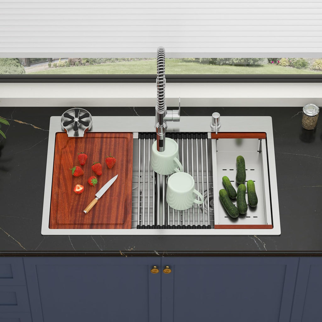 33 Inch 50/50 Drop In Double Bowl Kitchen Sink