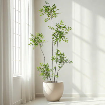 7ft Faux Bamboo Tree Nandina, Artificial Floor Plant, Green
