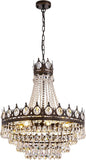 Large Crystal Chandeliers, Vintage French Empire Chandelier, Antique Bronze Crystal Pendant Light, Rustic Farmhouse Ceiling Light for Dining Room Bedroom Living Room Kitchen Foyer, W 24" A108-B0DL5NVW4P