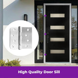 Modern Black Exterior Fiberglass Entry Front Door with 4 Frosted Glass Panels Includes Frame & Hardware Right Inswing