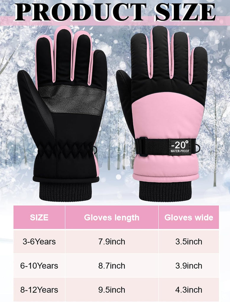Kids Waterproof Winter Snow Ski Gloves