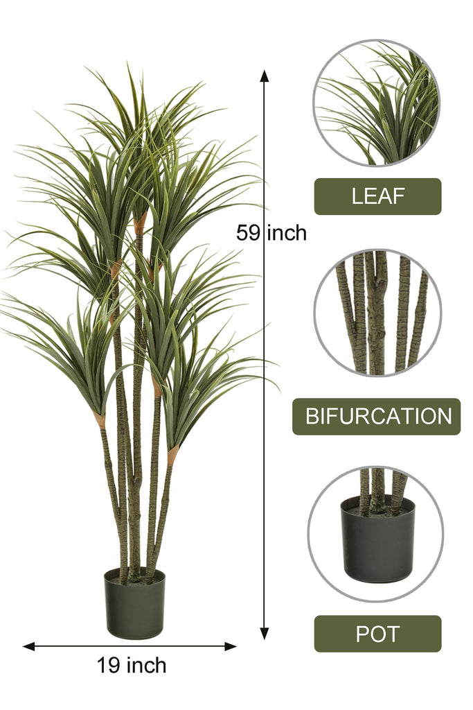 5Ft Artificial Yucca Tree Artificial Dracaena Tree Large Fauxe Agave Plant and Tall Artificial Plant Home Office
