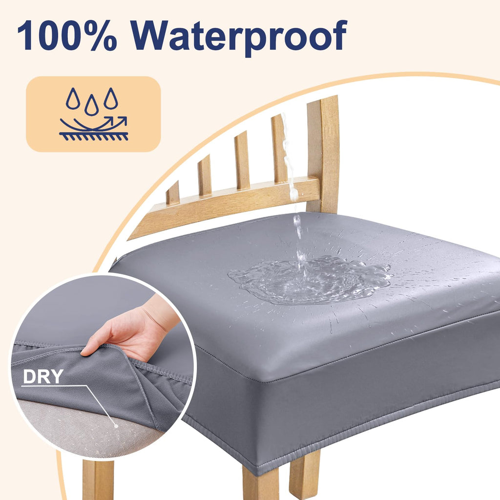 Waterproof Pu Leather Seat Covers Chairs Set of 6