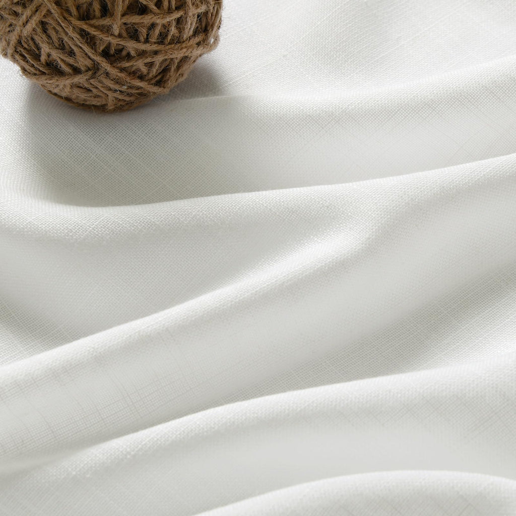 Solid Off White Curtains 96 Inches Long 2 Panels Back Tab Sheer Linen Curtain Modern Farmhouse Coastal Decor White