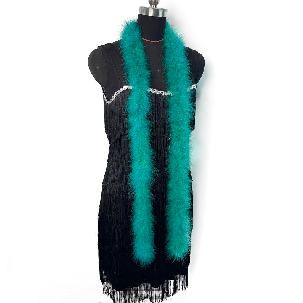 20g Fluffy Marabou Feather Boa for DIY Craft Sewing Trim Home Wedding Party Decoration-Dark Green - 2 Yards