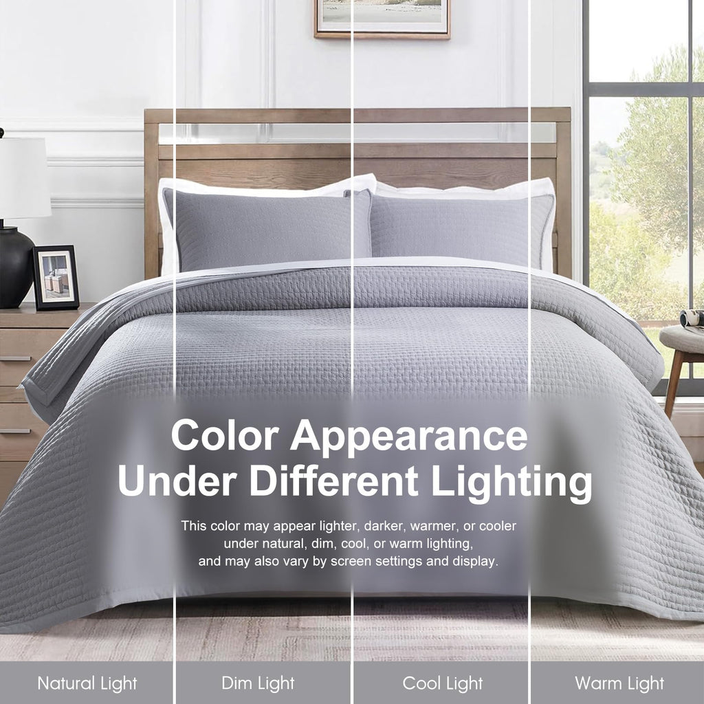 Quilt Set 112x106, Soft Washed 3-Layer Lightweight