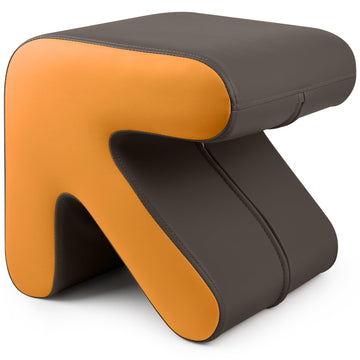 Ottoman, Foot Stool with Creative Shape, Napa Leather Ottomans, Removable Outer Foot Rest, No Assembly Required