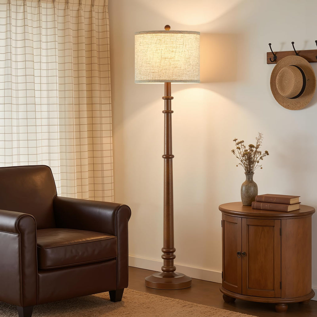 Floor Lamps - 60" Farmhouse Floor Lamp with Adjustable Color Temperatures - Vintage Standing Lamp Reading Light with