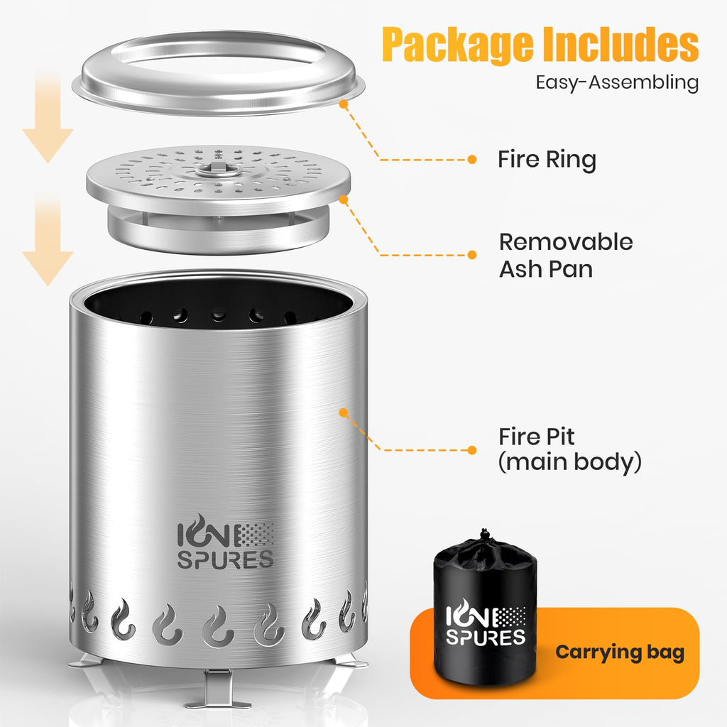 Tabletop Fire Pit, 7.1 Inch Smokeless Fire Pit, Portable Small Fire Pit with Carry Bag, Wood & Pellet Fueled Mini