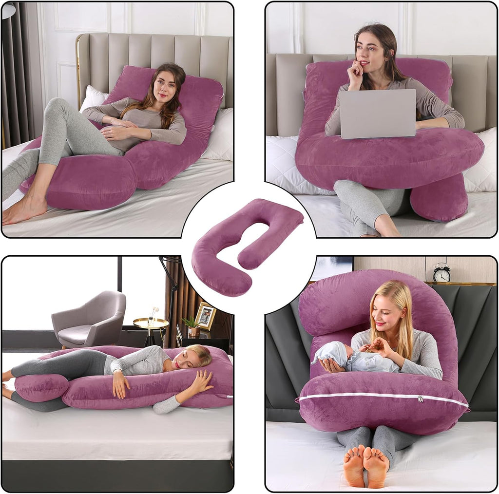 Pregnant Pillows for Sleeping, 70 Inch u Shaped Pillow Maternity Pillow with Removable Cover, Provide Sleep Support